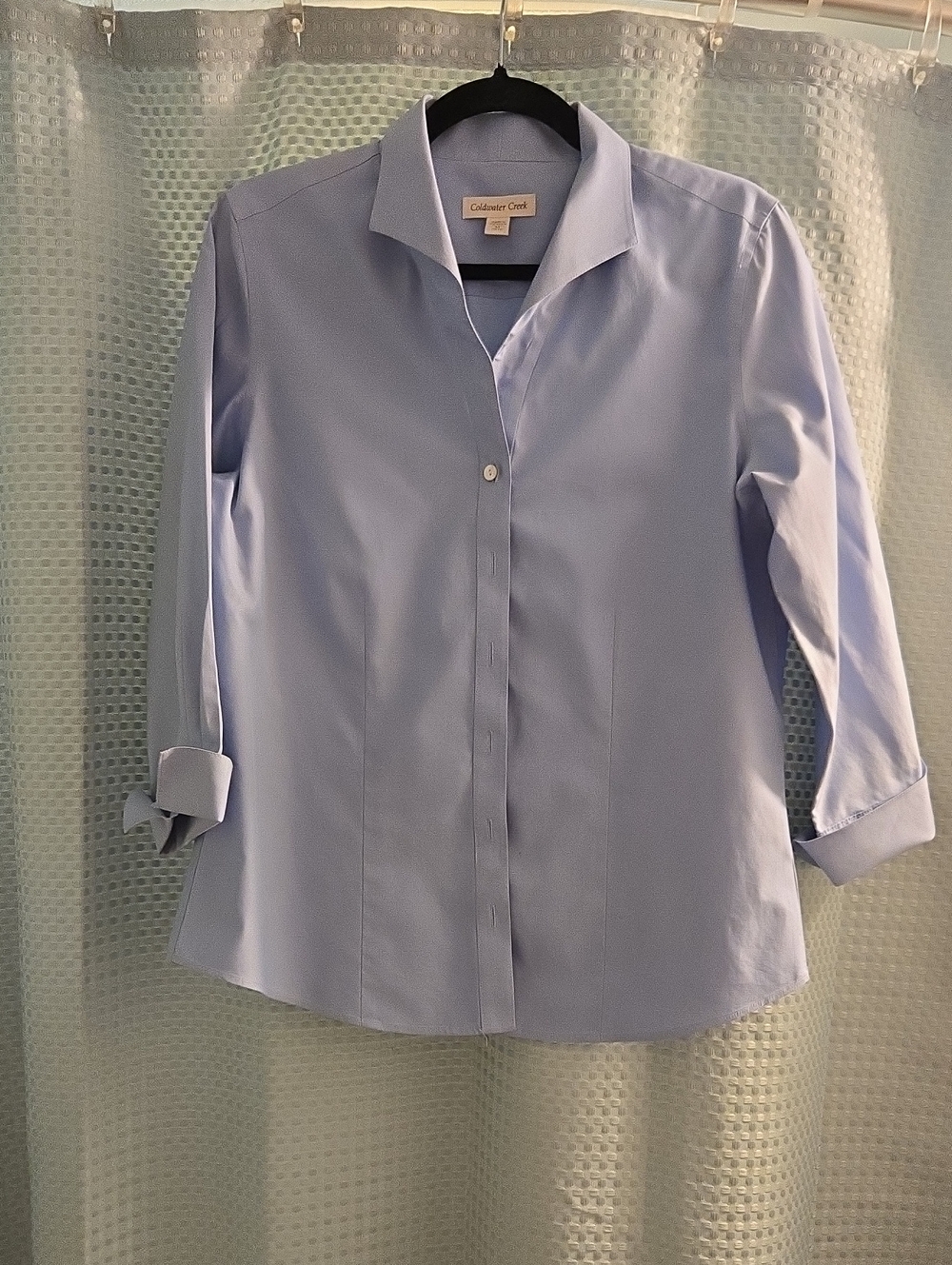 Coldwater Creek Light Blue Classic Button-Front Blouse